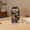 Detailed Wooden Owl Desk Ornaments Multi Layer Figurine, 3D Layered Crafts, Creative Wood Natural Poplar Tabletop Decor Carving Animal for Home