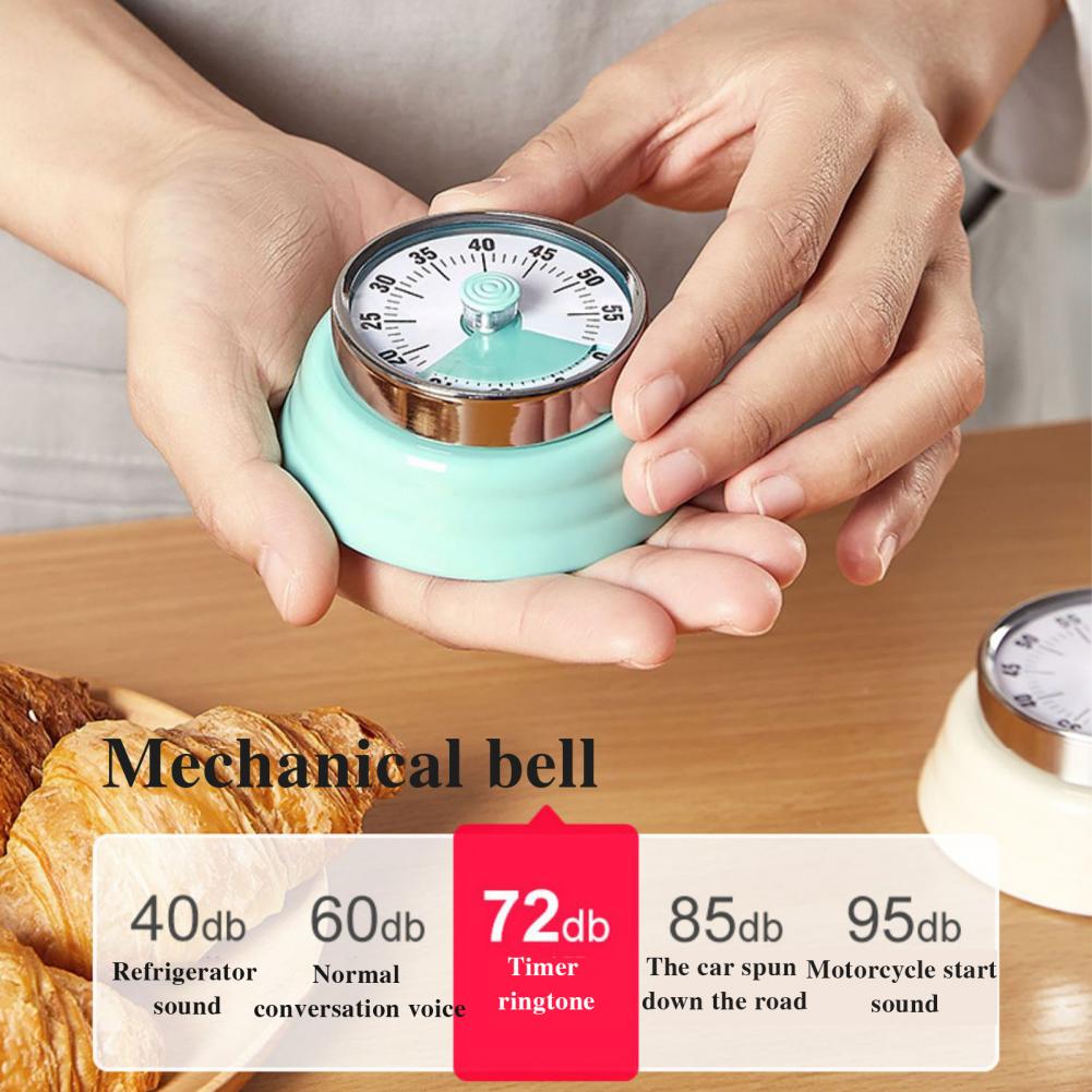 Magnetic Base Kitchen Timer 60-minute Mechanical Timer with Magnetic Base for Kitchen Visual Countdown for Time for Children
