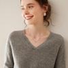 Women's Long Sleeve V-Neck Cashmere Knit Base Layer Top: Versatile, Loose, and Slimming Sweater Innerwear.