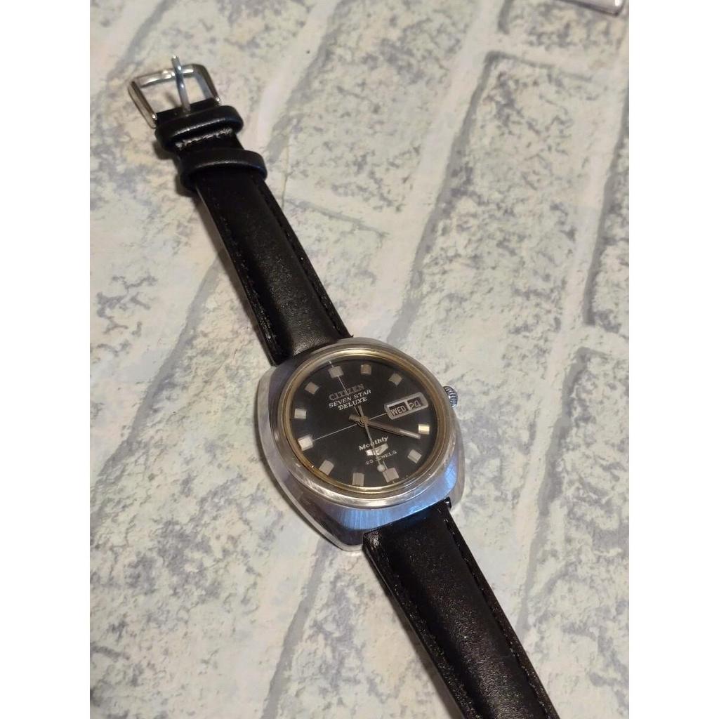 Used Operation CITIZEN Citizen Seven Star Deluxe Monthly 23 JEWELS Men's Watch Day Date Vintage Antique