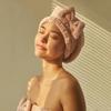 Szybki ręcznik kąpielowy do suszenia włosów Spa Bowknot Wrap Towel Cap Akcesoria łazienkowe Grube czepki dla kobiet Designer Shower Cap