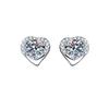 Heart Shape Stud Earrings Women 5.25mm Moissanite Sterling Fashion Minimalist Daily Wear Jewelry