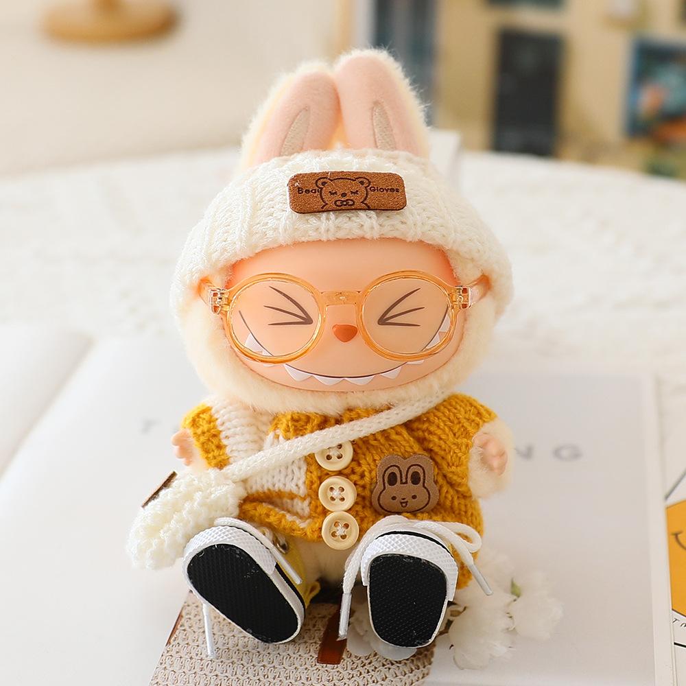 Knitted Sweater Set with Hat/Bag/Glass/Shoes Doll Clothes Outfit for 17cm Figures 1st/2nd/3rd (No Doll)