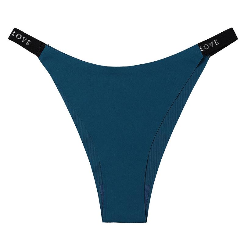 Sports European and American Seamless Underwear Women's Mid-waist Letter-printed Briefs Pure Cotton Crotch Breathable Hip-lifting Fitness Women's 