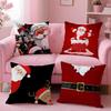 Classic Father Christmas Pillow Case Plush Fabric Soft Double-Sided Printed Sofa Warm Winter Home Gift Cushion Cover
