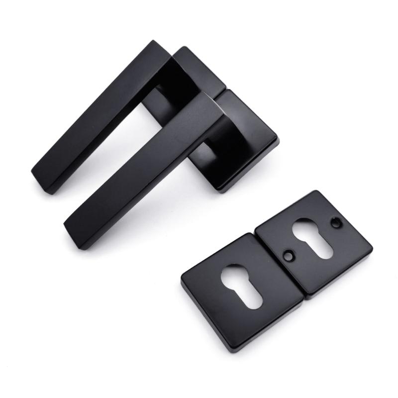 Practical Matte Black Dummy Door Handle Set 2 Pack Easy Installion Designs Accessory for Contemporary Interior Door