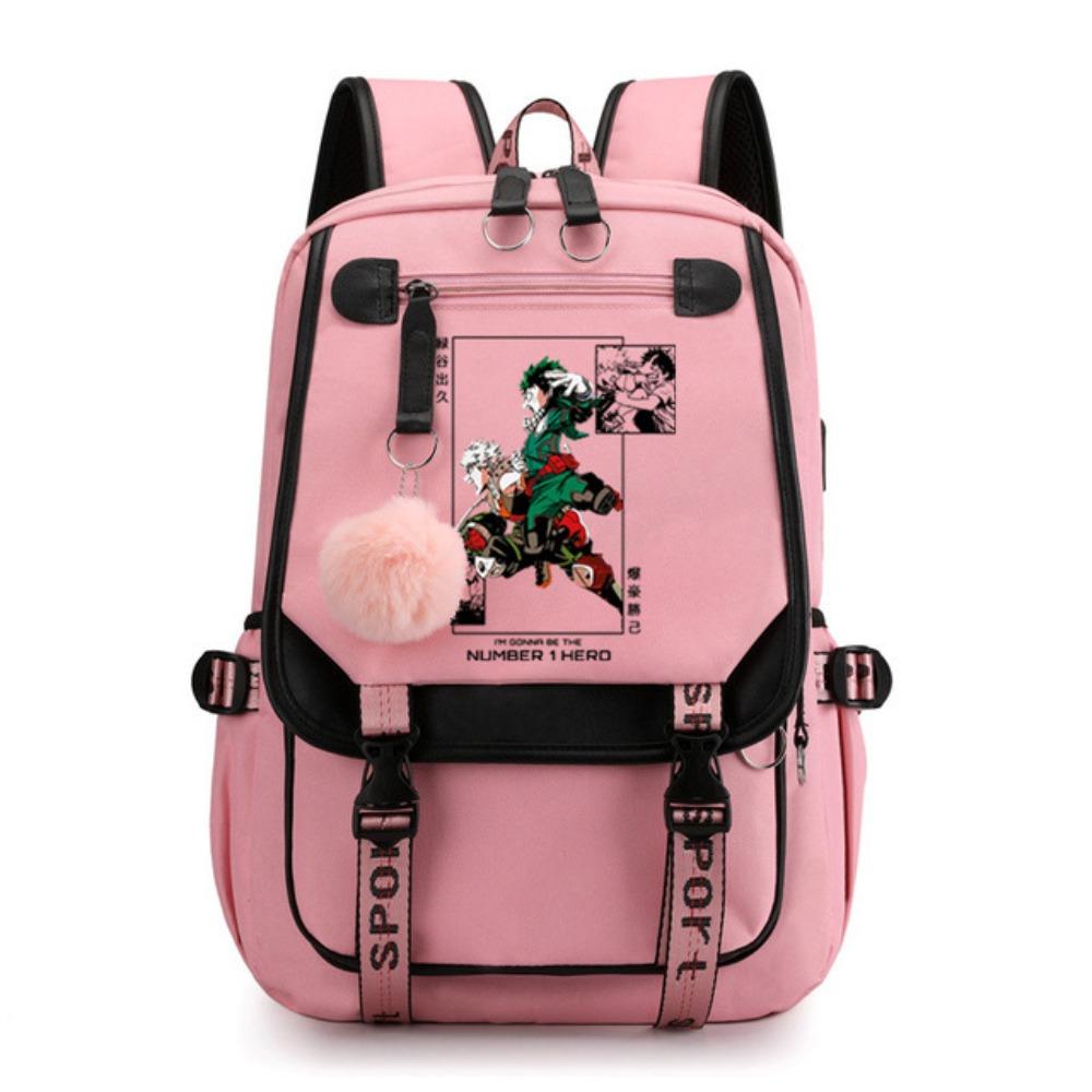 Riman My Hero Academy, Surrounding Backpacks, Large-capacity Student Schoolbags, USB Computer Bags, Travel Bags