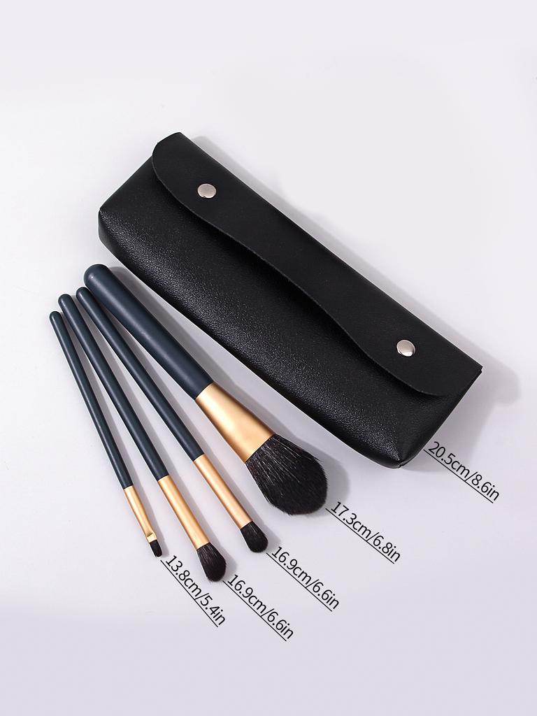 2025 New Portable 4Pcs Makeup Brushes Set With Storage Bag Soft Bristle For Foundation Blush Eyeshadow Daily Touch-Up Travel Use