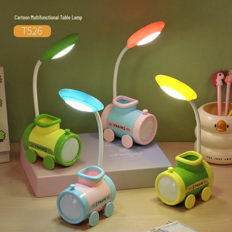 Multifunctional Folding Cartoon Desk Lamp with USB Charging and Eye-Protection for Study, Dormitory, and Bedside Use