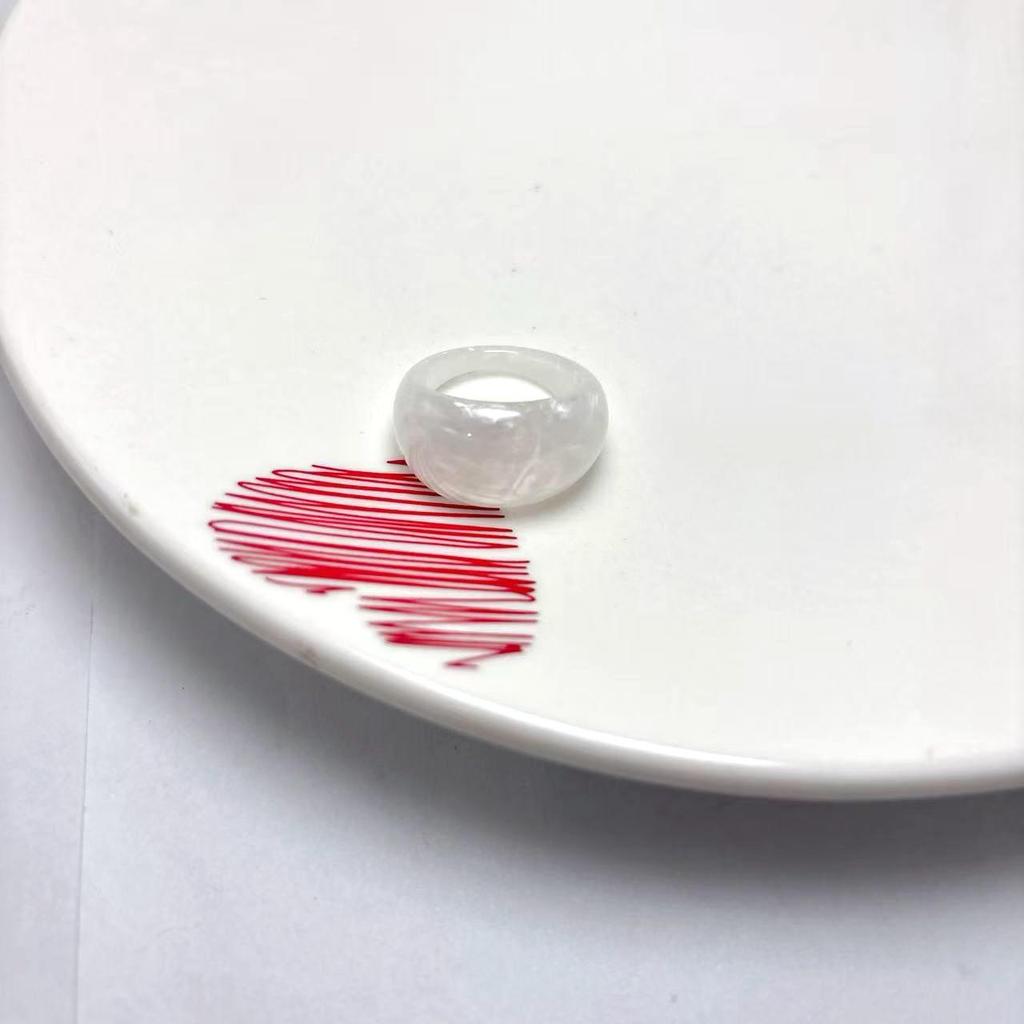 Sada prstenů z pryskyřice a acetátu v mixu barev, kulatý a čtvercový, pro ženy