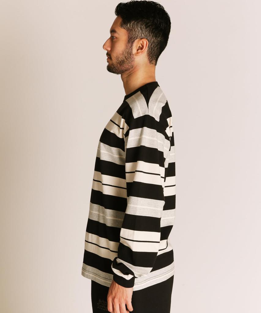 Schott O.G. BORDER LS T-SHIRT, Men's, Size 2XL, 010, Black, 782-5230011