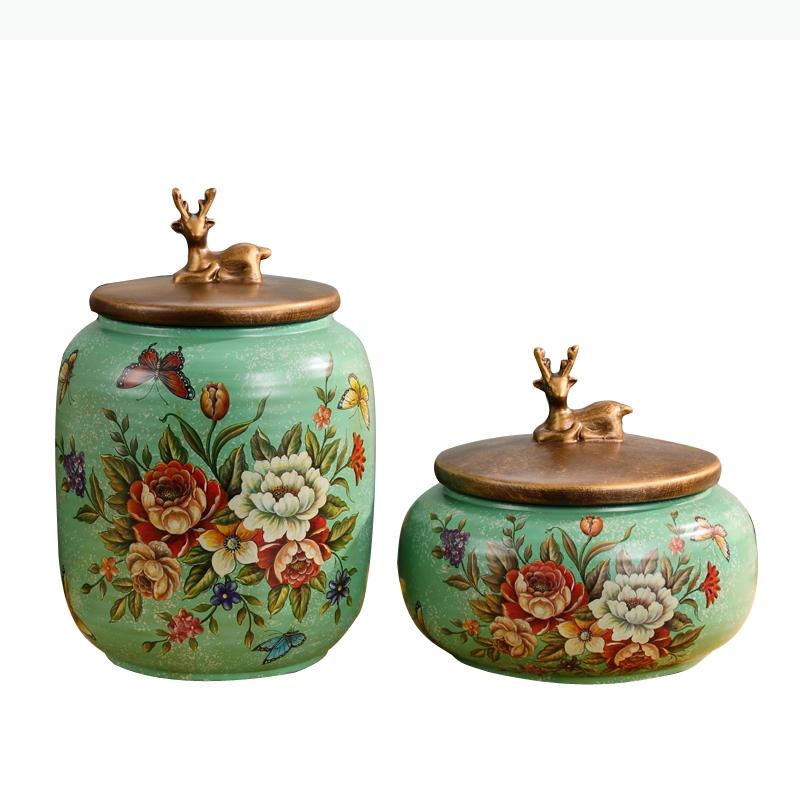 Ceramics Storage Tea Pot Jar Spice Bottle Home Desktop Candy Jars Storage Box Organizer Modern Home Decor