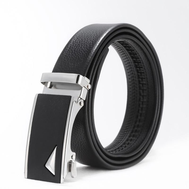 Men'S Belt No Standard Casual Belt Foreign Trade Youth Simple Automatic Buckle Imitation Leather Iron Buckle Belt