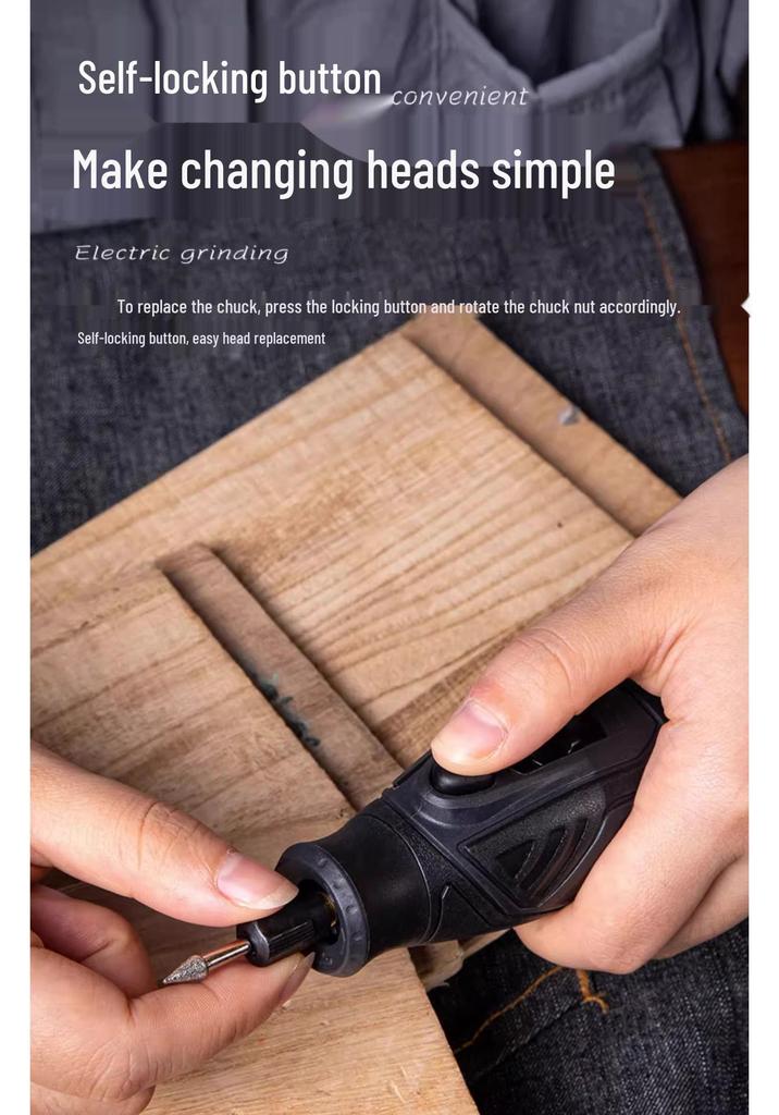 Deli Electric Grinder & Screwdriver: Mini Wood Carving, Jade Cutting, Handheld Drill for Grinding & Polishing.