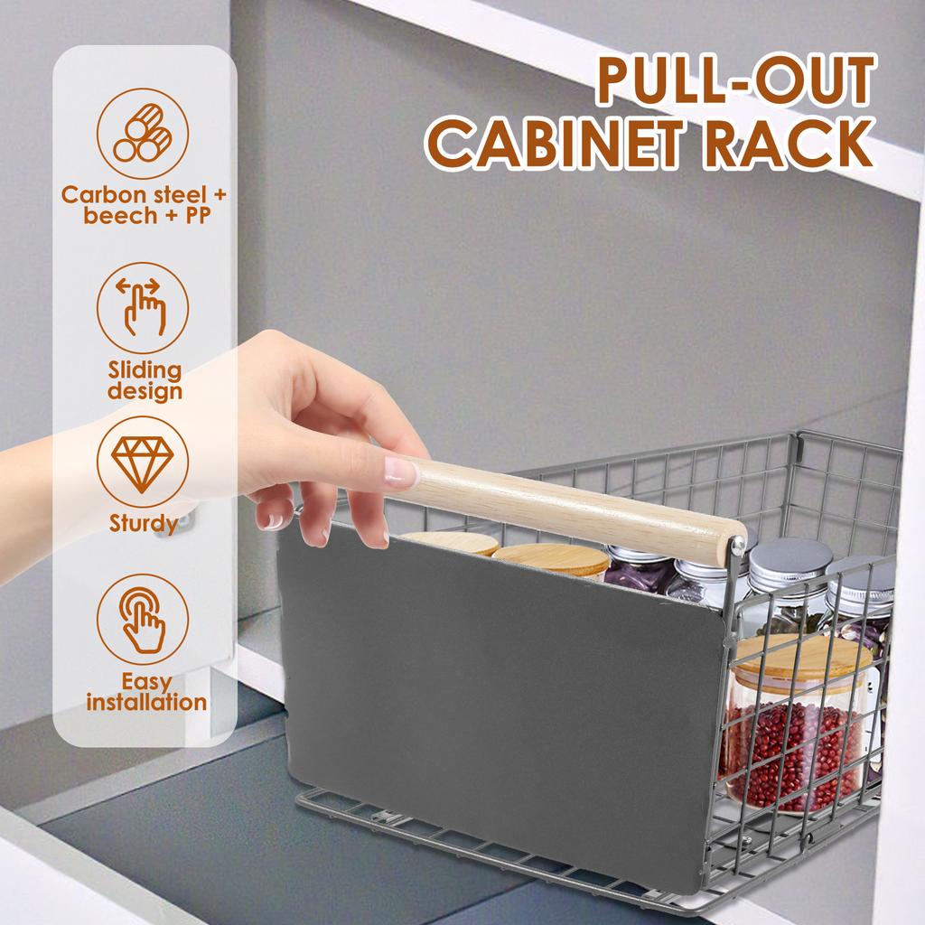 Scaffale portaoggetti da cucina Organizzatore per armadio estraibile Scaffali estraibili solidi per dispensa Scaffale porta spezie e bottiglie di condimento Multiuso