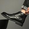 Martin Boots Men's High-top Brock British Tooling Boots Cowhide Handmade Retro Casual Platform Leather Boots Men's Velvet