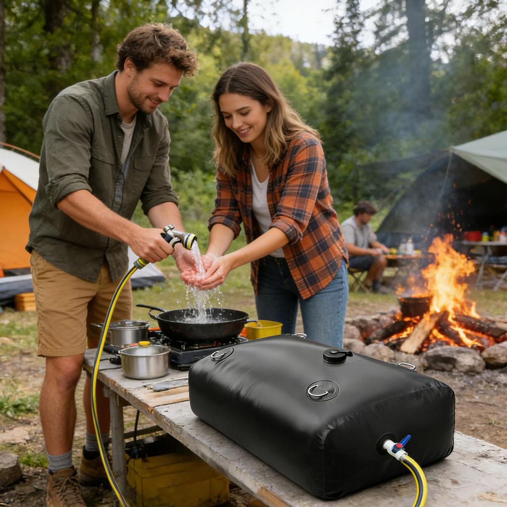 110L Water Tank Large Capacity Folding Reservoir Bag Water Bag With Spigot For Car Truck RV Camping Garden Picnic Outdoor