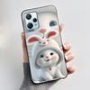 For Blackview A53 Case Blackview A53 Pro Back Cover Luxury Cute Love Rabbit Funny Black TPU Soft Silicone Protective Phone Case