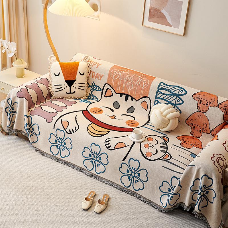 Sofa Cushion Cloth Double Sided Sofa Cover Thick Non-Slip Sofa Cover Full Cover Knee Blanket Cover Cloth Sofa Blanket