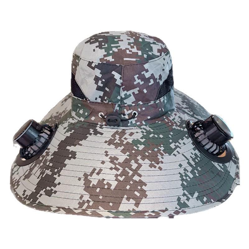 Men's Solar USB Fan Hat with UV Protection - Extra Large Brim for Summer Fishing Sunshade.