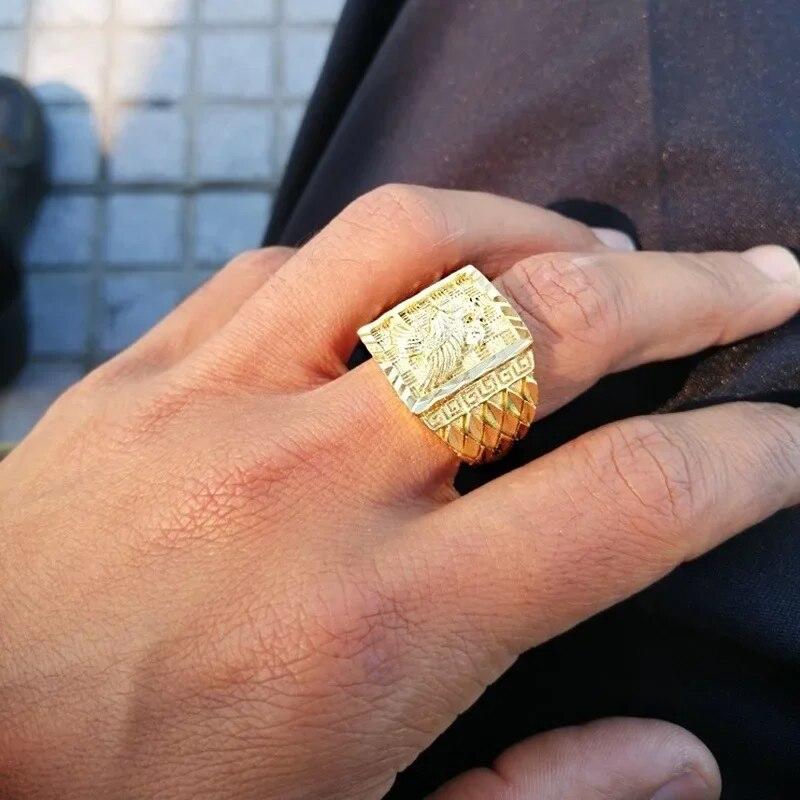 Domineering Metal  Men's Ring Punk Style Enamel Animal Male Rings Jewelry Hand Accessories