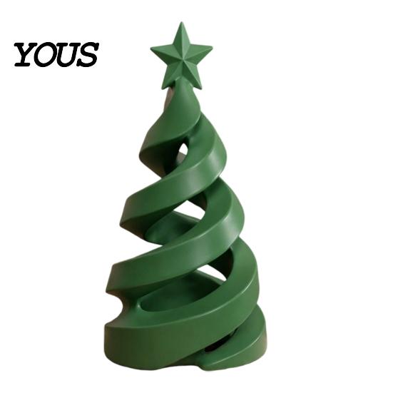 Minimalist Winter Seasonal Accents 3D Printed Christmas Tree Candle Holder, Spiral Small Shaped Modern Holiday Atmosphere Lighting Tealight