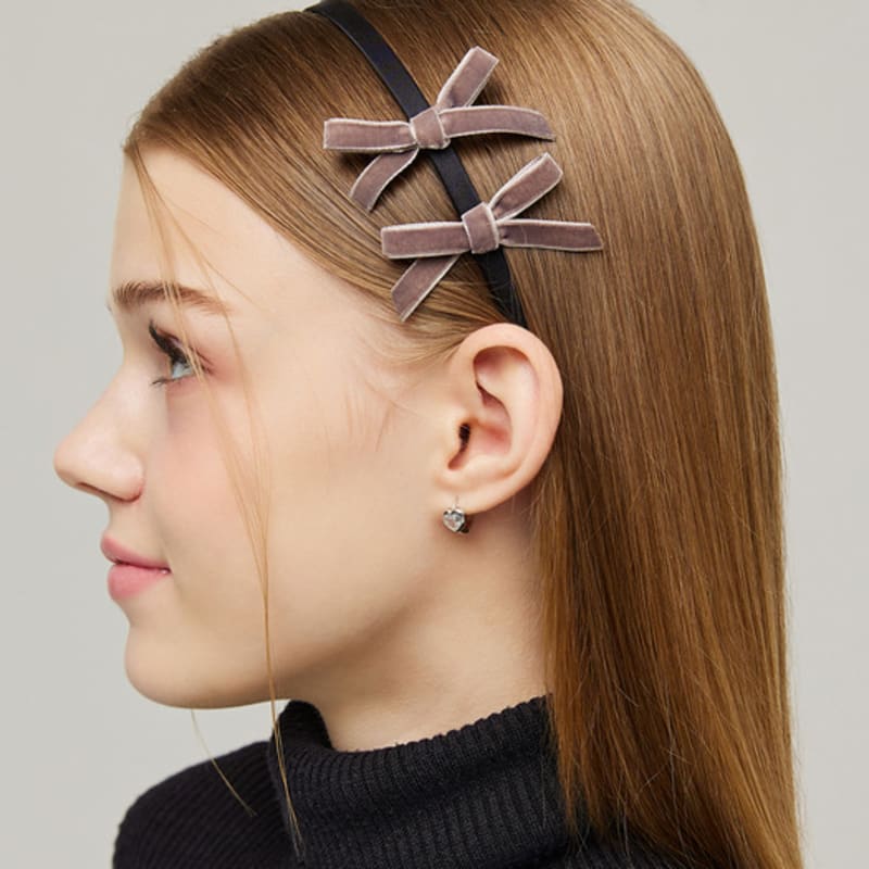 

VVV Бархатная мини-повязка на голову с лентой _ Какао COCOA