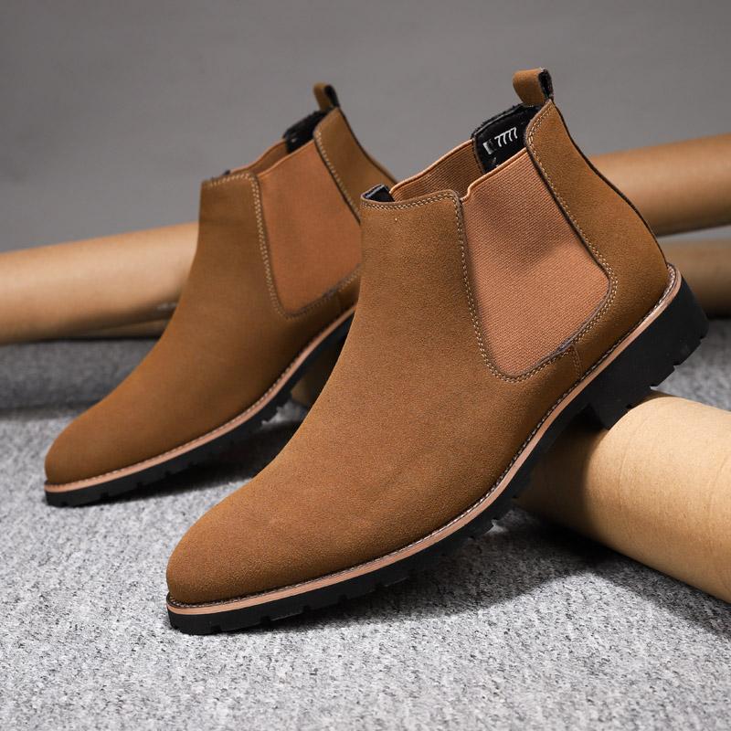 Luxury Brand Chelsea Boots for Men Shoes Fashion Casual Mens Boots Botas De Hombre Outdoor Ankle Boots Dress Shoes Big Size 48