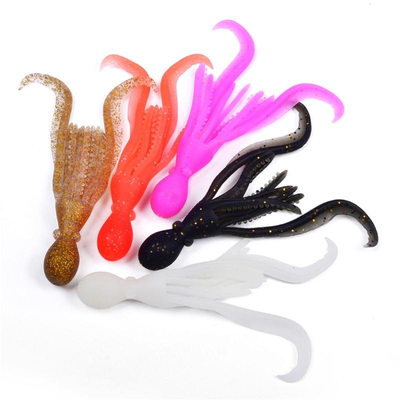 5pcs Floating Fishing Lures Squid Jig Soft Baits Silicone Artificial Baits Swimbaits Fishing Accessories