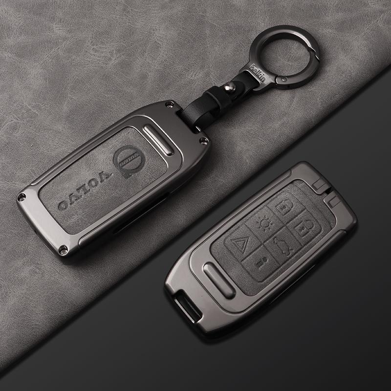 Custodia Guscio Portachiavi Auto in Lega di Zinco e Pelle per Volvo S60 S80 V60 XC60 XC70 S60L S80L V40 XC90 Accessori Protettivi Completi