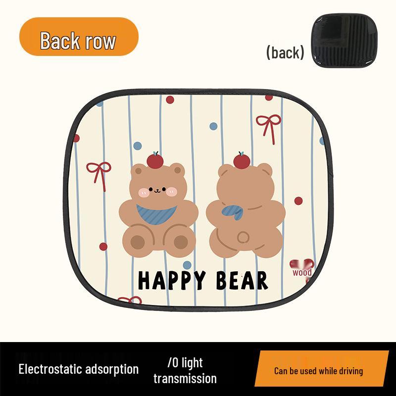 Elektrostatische Auto Zonnescherm - Schattig Beer Ontwerp voor Baby Warmtebescherming & Isolatie