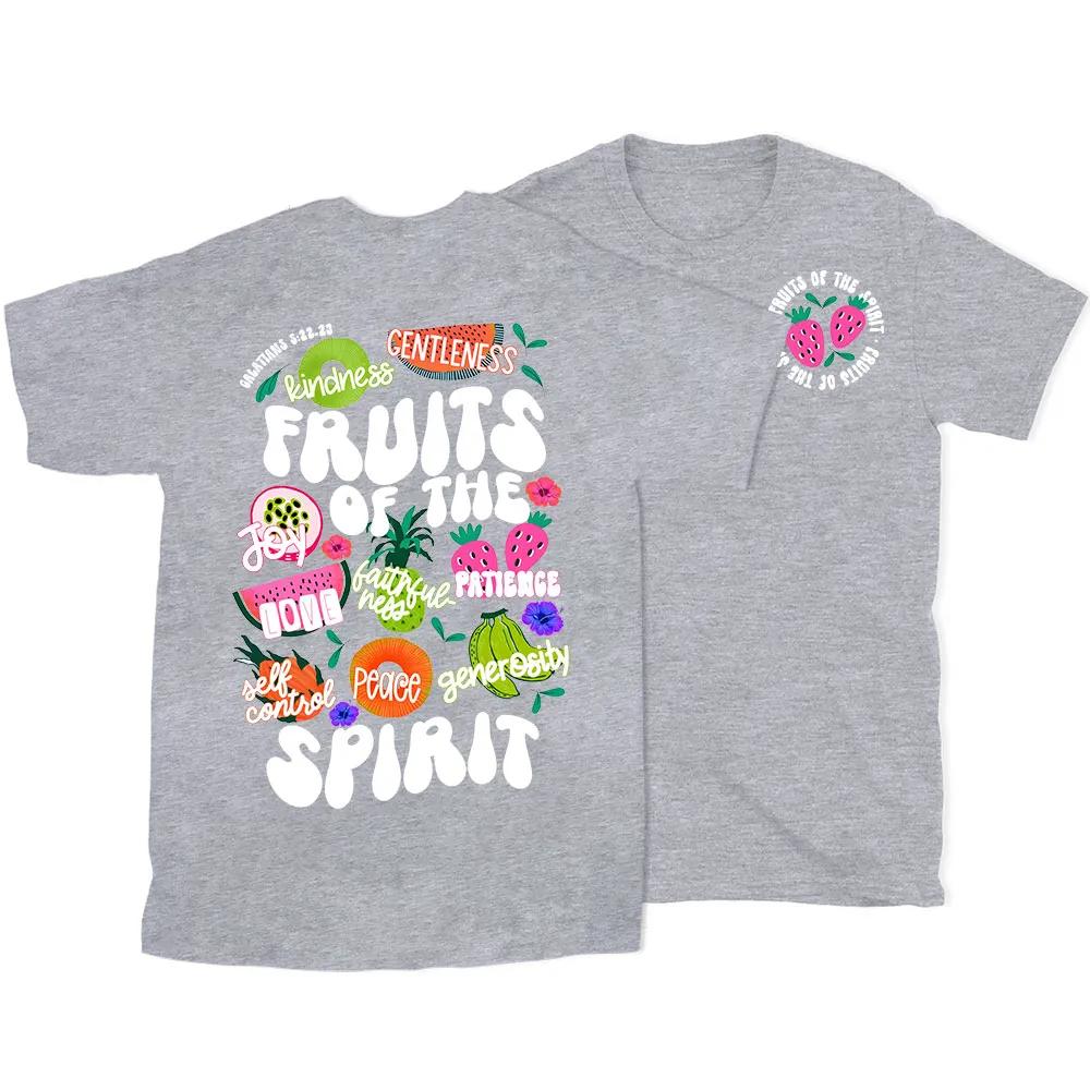 2026 Summer New Style Fruit of The Spirit Christian Highquality Casual Breathable Roundneck Tshirt for Both Unisex and Women