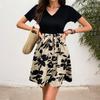 Women's Summer Casual V-neck Dress, Bohemian Floral A-line Dress