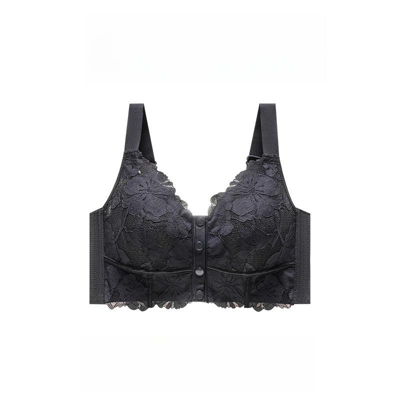 Front Button Lingerie Women's Summer Thin and Beautiful Back Lingerie Gathered Bra Plus Size Bra