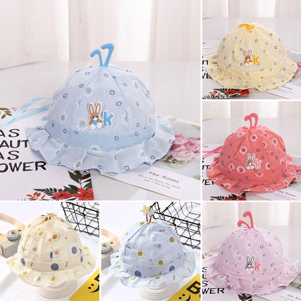 Cartoon Rabbit Kids Fisherman Hat Cotton Sun Hat Anti-UV Bucket Hat  Girls
