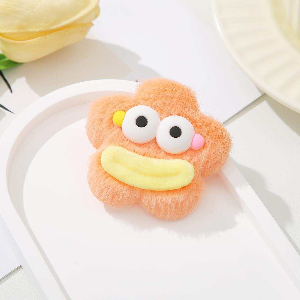 6pcs Fluffy Star Heart Hair Clips for Girls Cute Non-Slip Soft Fuzzy Bangs Duckbill Clip Cartoon Lovely Hair Accessories