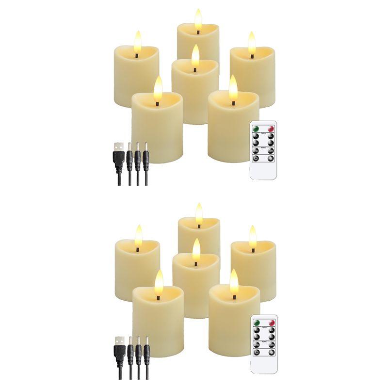 

ABUL-12X LED Candles, Flickering Flameless Candles,Rechargeable Candle, Real Wax Candles With Remote Control, Milky White