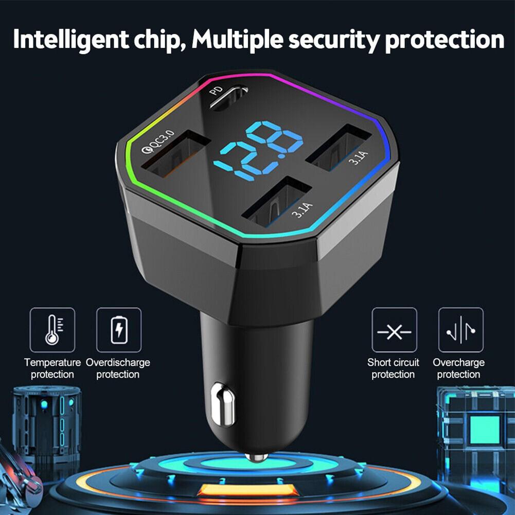 Araç Şarj Cihazı PD 20W QC3.0 Evrensel 4 Bağlantı Noktası Yepyeni