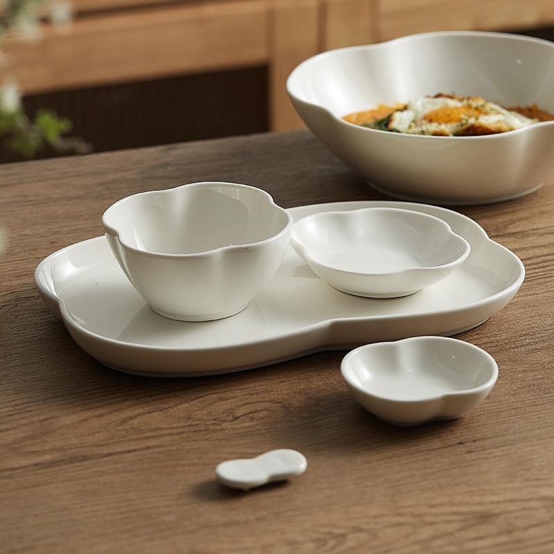 Solid Color Irregular Ceramic Bowl Soup Bowl Plate Kitchen Tableware Spaghetti Bowls Home Cooking Specialty Tableware 2025 New