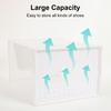 Shoe Storage Box Transparent Visible Square Shape Stackable Large Space Store Shoes Hollow Out Back Breathable Shoe Organizer Household Stuffs