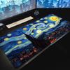 XXL Oil Painting Pattern Gaming Mouse Pad, Non-Slip Edge-Locked Rubber Keyboard Rug, Extra Large Office Decorative Desk Mat