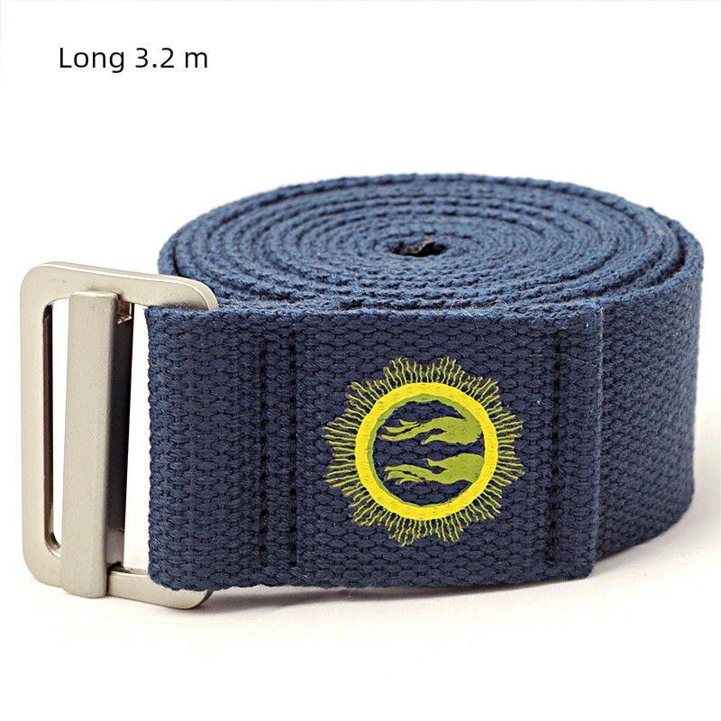 

Grom Yoga Belt Stretch Belt Lengthen, Widen, Thicken Non-Elastic Alloy Back Opening Yoga Rope Auxiliary Tool Stretch Strap Indigo (Long 3.2 m)