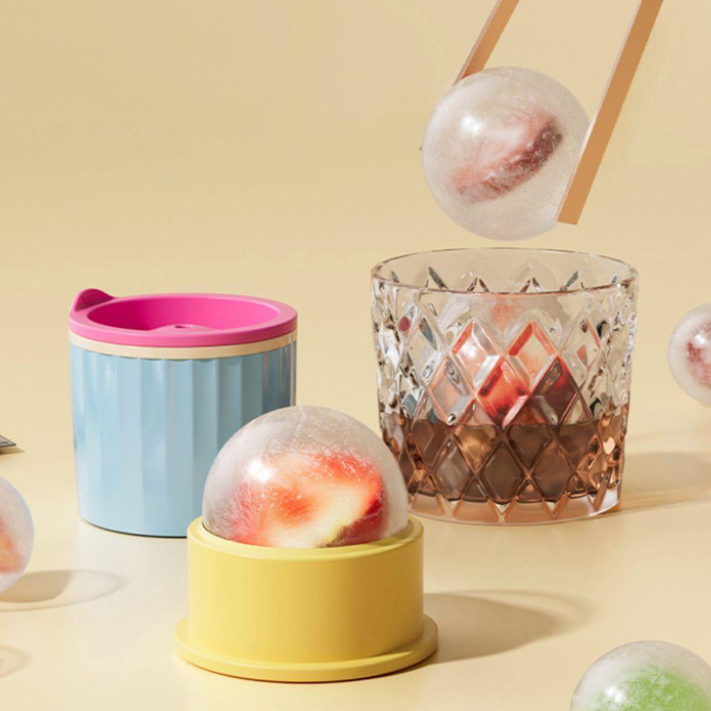 2PCS Silicone Refrigerator Ice Ball Mold Dust Lid Ice Sphere Mold Bar Ice Ball Maker  Easy To Demold