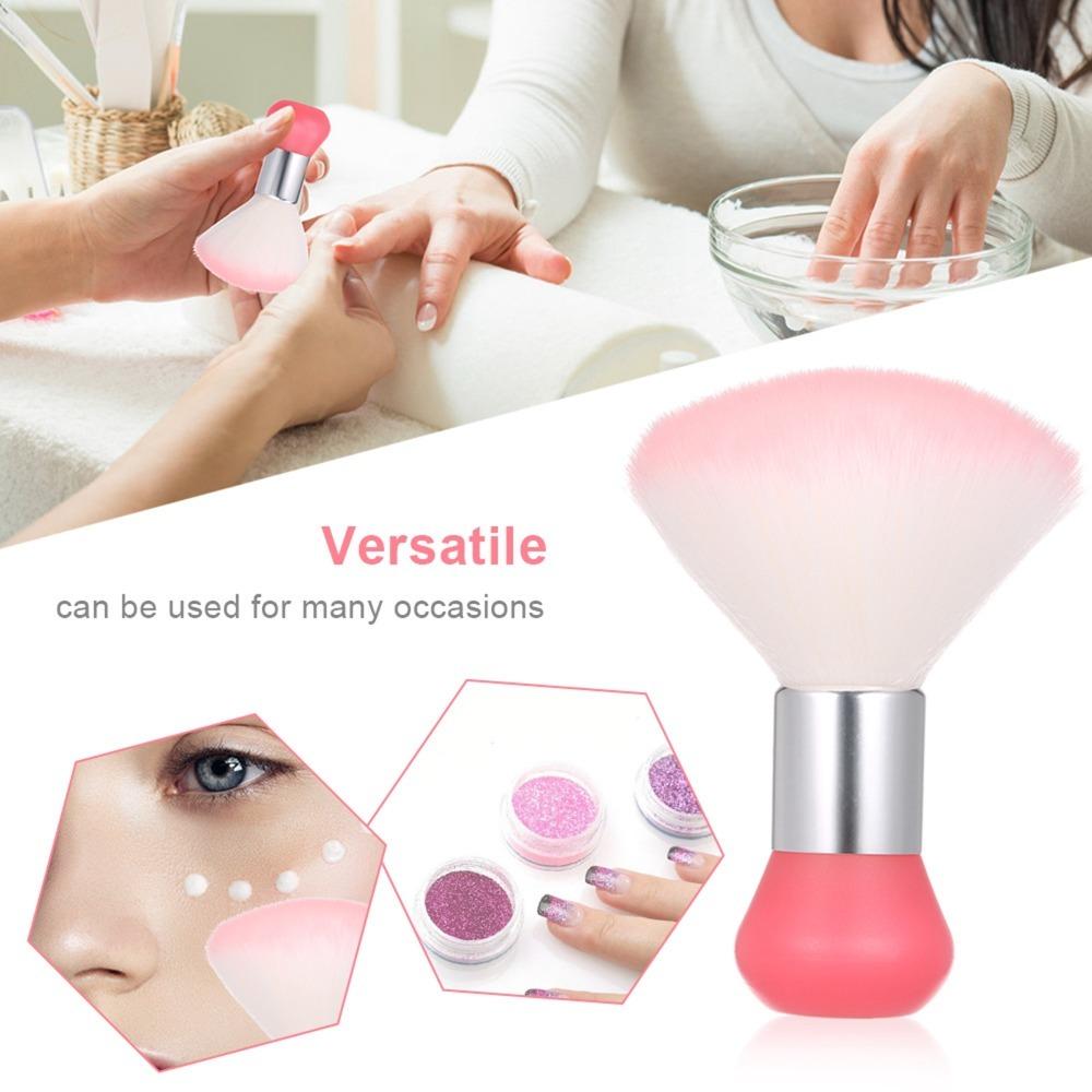 Pink Color Nail Dust Brush Soft Multi-functional Makeup Brush Neck Duster Brush For Nail Art