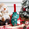 Christmas Canvas Storage Bag Drawstring Gift Bag Holiday Decorative Packaging Green White Plaid Floral