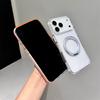 Transparent Ultra Thin PC For Magsafe Case For iPhone 17 16 15 14 13 Pro Max Clear Candy Color Shockproof Rotating Bracket Cover