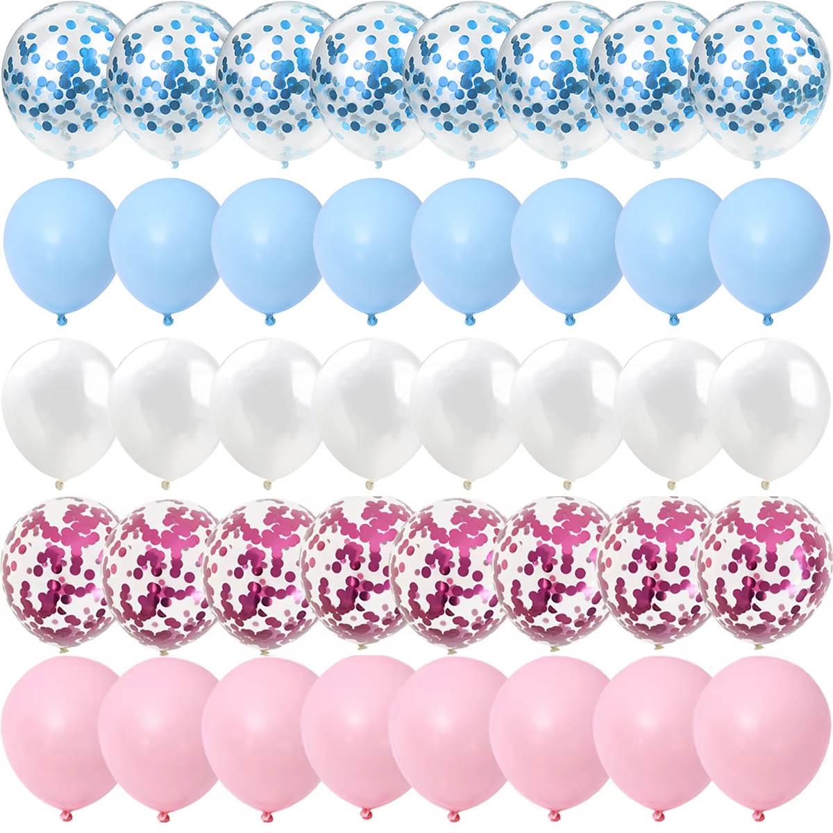 

Gender Reveal Balloons Pink Blue Metal Latex Confetti Balloon Boy or Girl Globos Birthday New Year Party Baby Shower Decorations Set