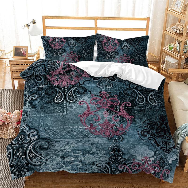 

Geometric Duvet Cover Abstract Marble Bedding Set Microfiber Vintage Exotic Floral Pattern Comforter Cover Twin King Single Size EU single(135x200cm)