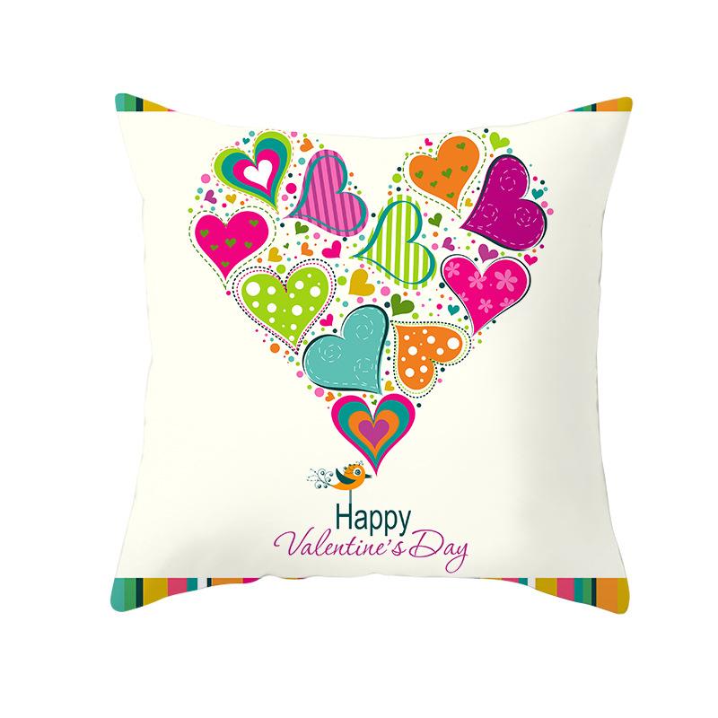 Cartoon-Druck Serie Valentinstag Pfirsichhaut Kissenbezug Heimstoff Quadratischer Kissenbezug