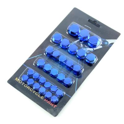 30Pc Motorcycle Screw Nut Bolt Cap Covers Accessories Universal For Honda Plastic Plating Blue Stable Anti-corrosion Durable